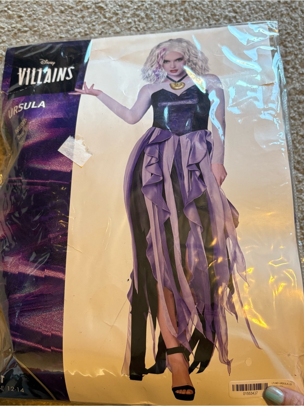 Disney Villains Ursula Maxi Dress Costume Large 12 14 Halloween World Land